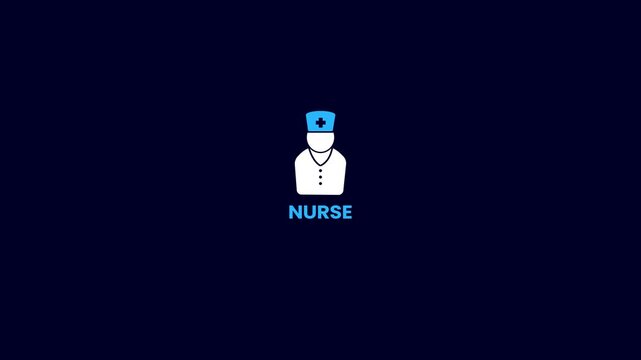 Nurse icon, medical care nurse icon, simple health care nurse icon animation background