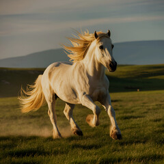Obraz premium running horse in the field