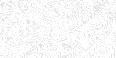 Vector white wave line geography landscape Topo contour map on white background. Geographic mountain relief diagram line wave carve pattern. Topographic world map contour lines map texture background.