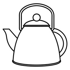 Obraz premium kettle outline coloring book page line art illustration digital drawing