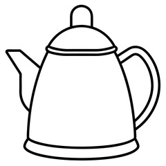 Fototapeta premium kettle outline coloring book page line art illustration digital drawing