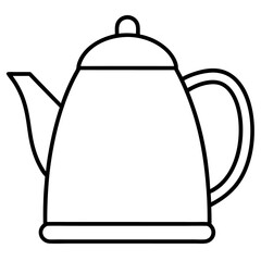 kettle outline coloring book page line art illustration digital drawing