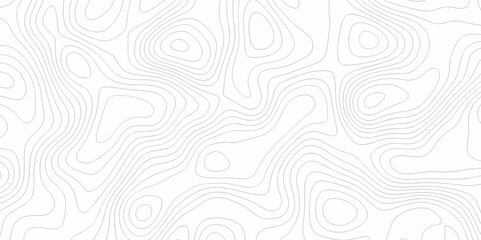 Vector white wave line geography landscape Topo contour map on white background. Geographic mountain relief diagram line wave carve pattern. Topographic world map contour lines map texture background.