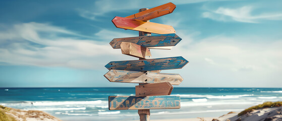 beach panel, AI generated