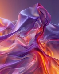 Fototapeta premium Abstract digital 3D background, fluid shapes and vibrant gradients, spacious copy space, Generative AI, sleek and modern, dynamic and visually striking