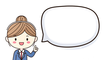 若い女性　吹き出し
