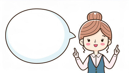 若い女性　吹き出し