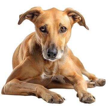 indian pariah dog isolated on white background genrated by AI



