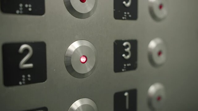 2nd floor chosen on elevator button panel 4k

