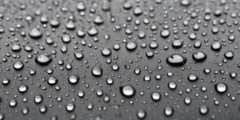 Fototapeta premium water droplets on a black textured background