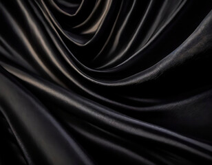 Fototapeta premium Luxury satin textile black background