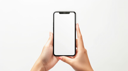 hand holding mobile phone, screen mockup
