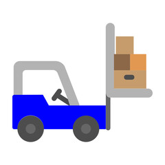 Forklift Vector Flat Icon Design