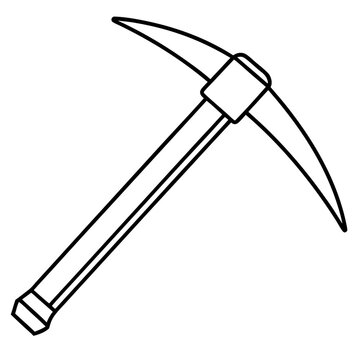 recommend clip art: miner axe outline coloring book page line art illustration digital drawing