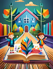 School, Book, Kids, Student, Back to School Background and Design
