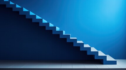 Blue Staircase Graphic Design: A Symbol of Progress and Minimalism ladder of success work progress