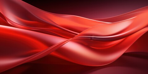 Abstract Red Fabric Waves