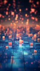 Obraz premium Digital Pixels Material Structure Background - Generative AI