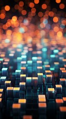 Obraz premium Digital Pixels Material Structure Background - Generative AI