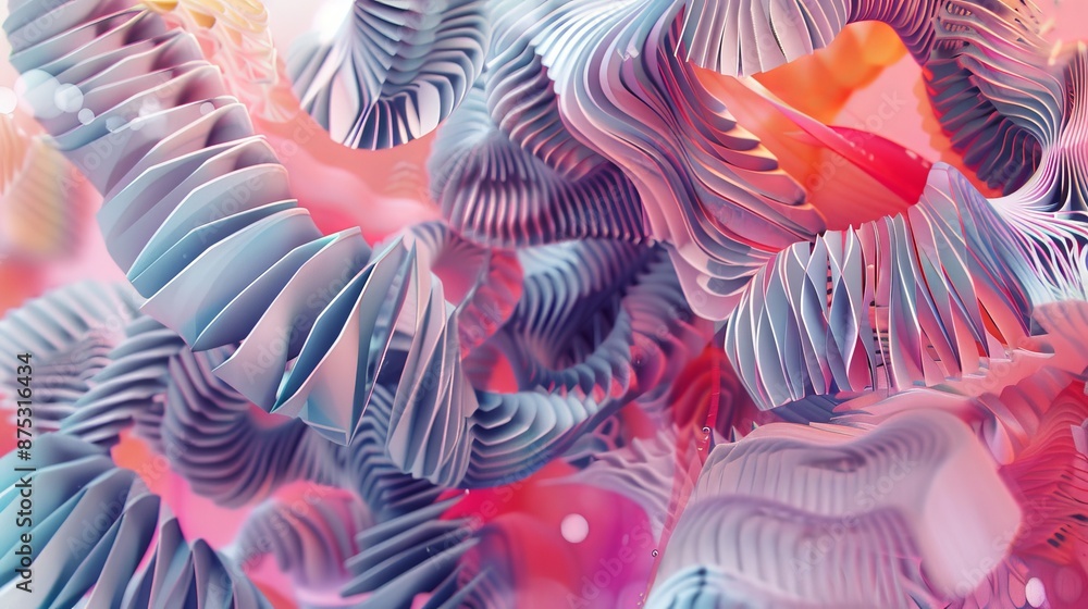 Aufkleber surreal shapes and patterns floating in a digital void ai generated illustration