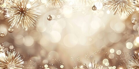 Golden Christmas Ornament Background.