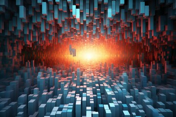 Obraz premium Digital Pixels Material Structure Background - Generative AI