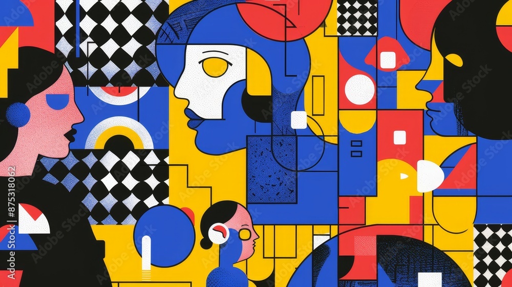 Poster unique and abstract representation of a popular social media event in a memphis style ai generated i