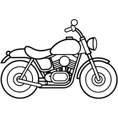 Fototapeta premium motorcycle outline coloring book page line art illustration digital drawing