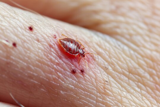 Bed bug bite human close up photo
