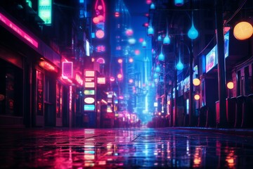Obraz premium Neon Lights Material Structure Background - Generative AI