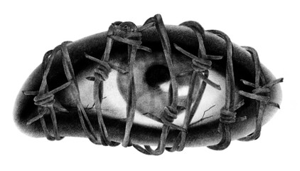 Eye in barbed wire surreal psychedelic chalk tattoo illustration