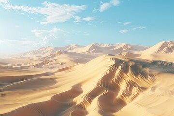 Vast Desert Landscape Under a Sunny Sky