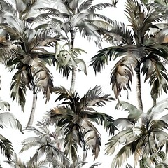 Sassy Palm Tree and Triangle Pattern in Blue