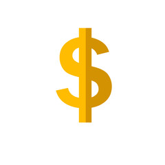 Golden Dollar Sign Icon - Financial and Economic Symbol
