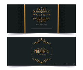 luxury gold emblem invitation card template