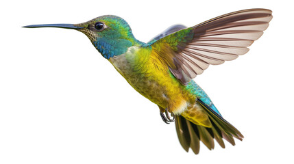 Fototapeta premium Young hummingbirds hovering isolated on a transparent background
