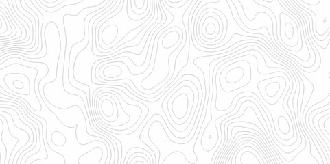 Vector white wave line geography landscape Topo contour map on white background. Geographic mountain relief diagram line wave carve pattern. Topographic world map contour lines map texture background.
