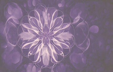 Abstract background with violet purple color flower pattern. Generative AI.