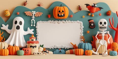 Halloween Festive Background with a Blank Space for a Message