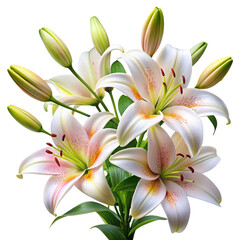 Obraz premium Preserving the Beauty of Lilies and Tuberose Flowers. Cut Out