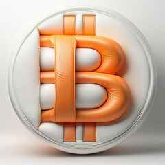 White Leather Puffy Bitcoin Pillow