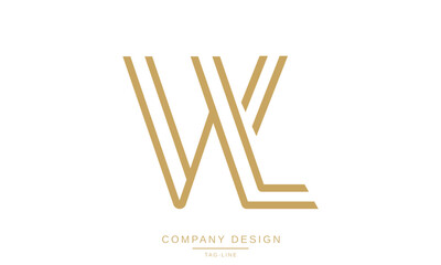 WL, LW, W, L Abstract Letters Logo Monogram design Font Icon Vector