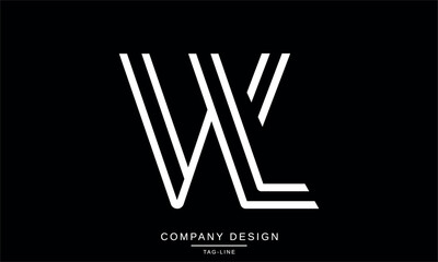 WL, LW, W, L Abstract Letters Logo Monogram design Font Icon Vector