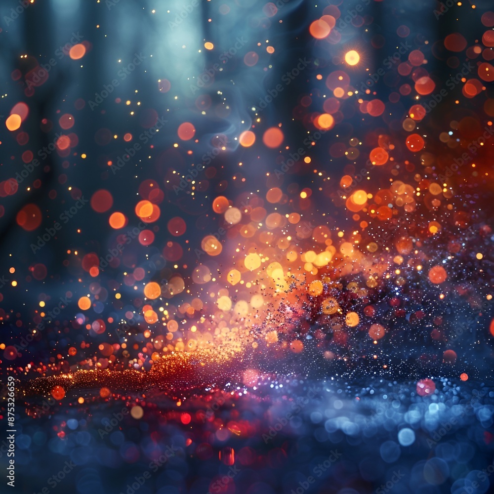 Poster abstract bokeh background with sparkles and light.