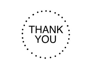 シンプルな手描きのTHANK YOUのアイコンのイラスト