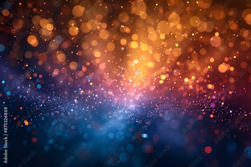 Poster vibrant bokeh lights creating abstract background.
