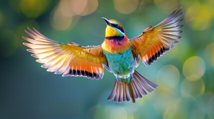 A Multicolored Bird In Flight