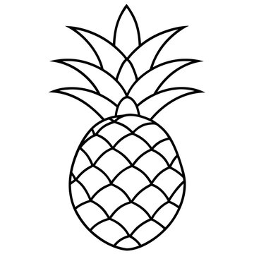 recommend clip art: pineapple outline coloring book page line art illustration digital drawing