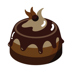 Chocolate cake vector illustration
