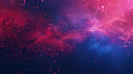 Fototapeta premium Neon red glitter on dark blue purple abstract banner with blurred sparks